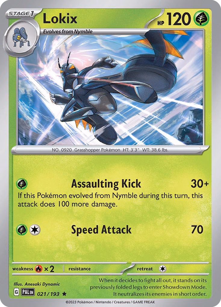 Lokix Pokemon card (021/193, Paldea Evolved)