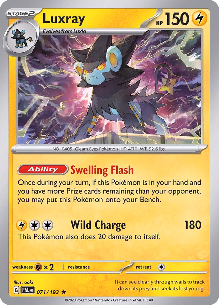 Luxray Pokemon card (071/193, Paldea Evolved)