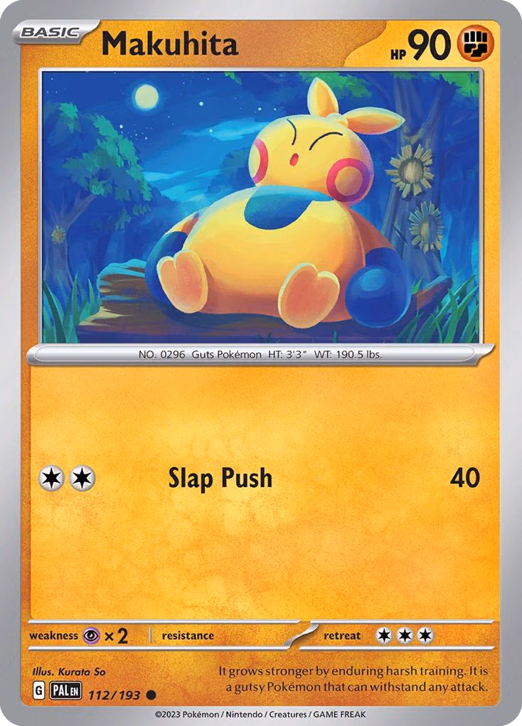 Makuhita Pokemon card (112/193, Paldea Evolved)