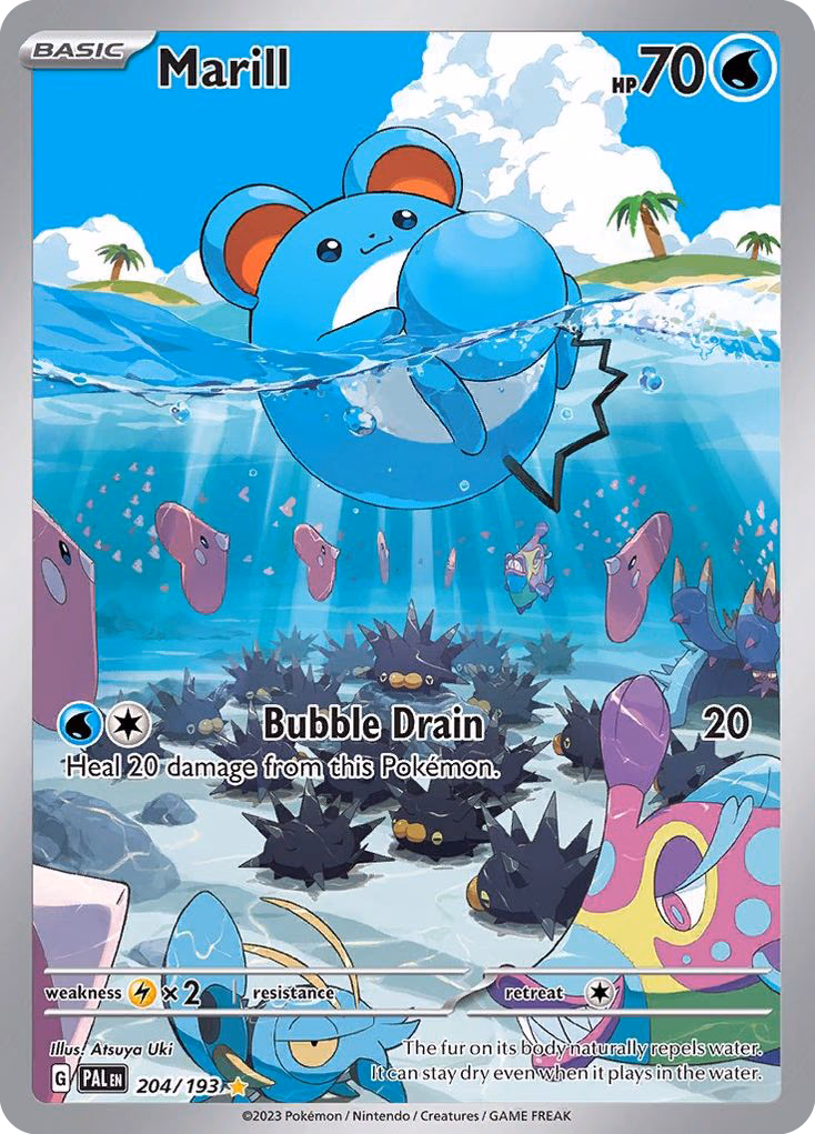 Marill Pokemon card (204/193, Paldea Evolved)