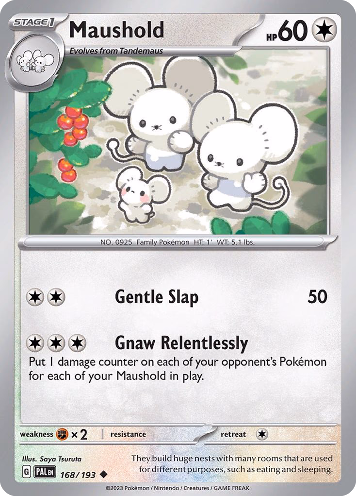Maushold Pokemon card (168/193, Paldea Evolved)