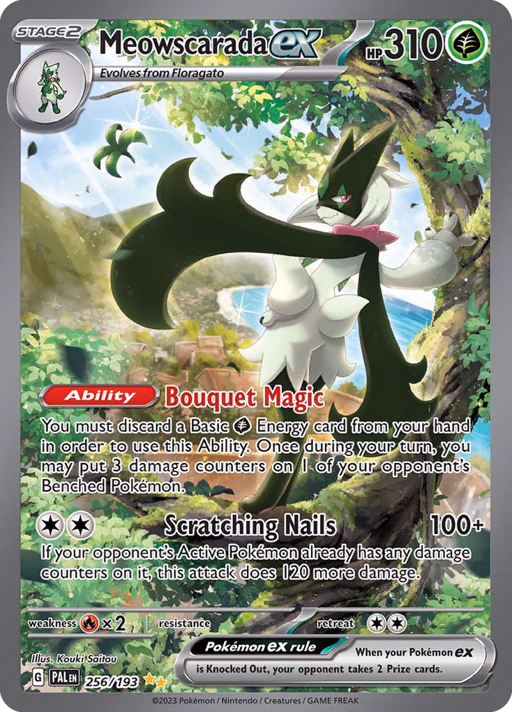 Meowscarada ex Pokemon card (256/193, Paldea Evolved)