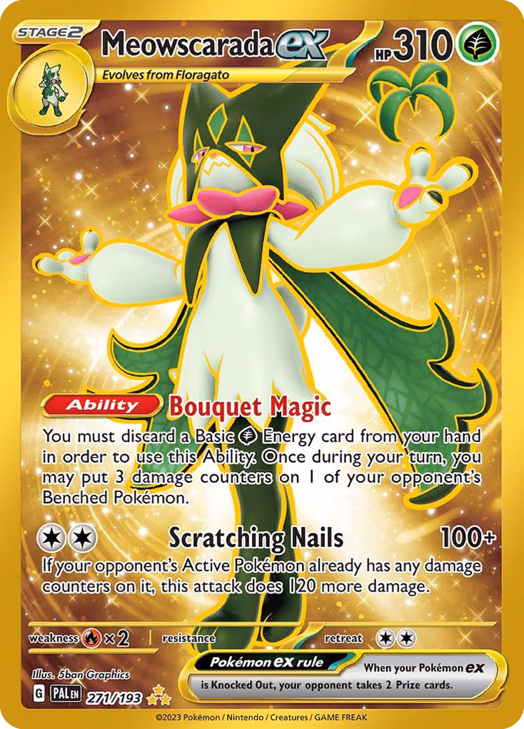 Meowscarada ex Pokemon card (271/193, Paldea Evolved)
