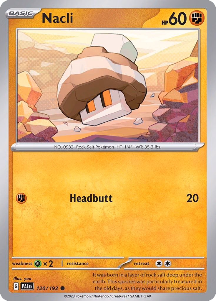 Nacli Pokemon card (120/193, Paldea Evolved)