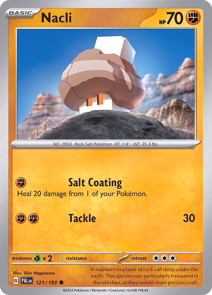 Nacli Pokemon card (121/193, Paldea Evolved)