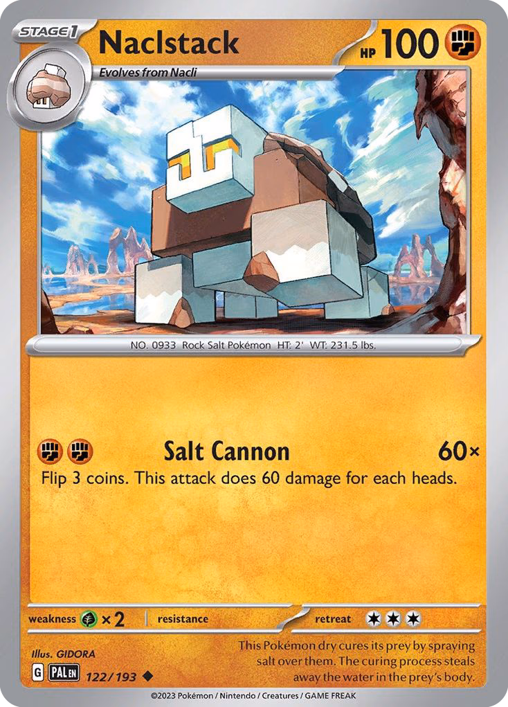 Naclstack Pokemon card (122/193, Paldea Evolved)