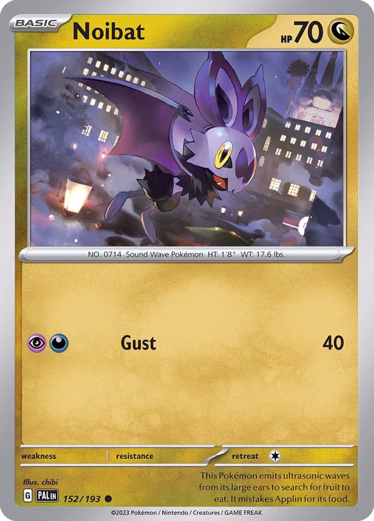 Noibat Pokemon card (152/193, Paldea Evolved)