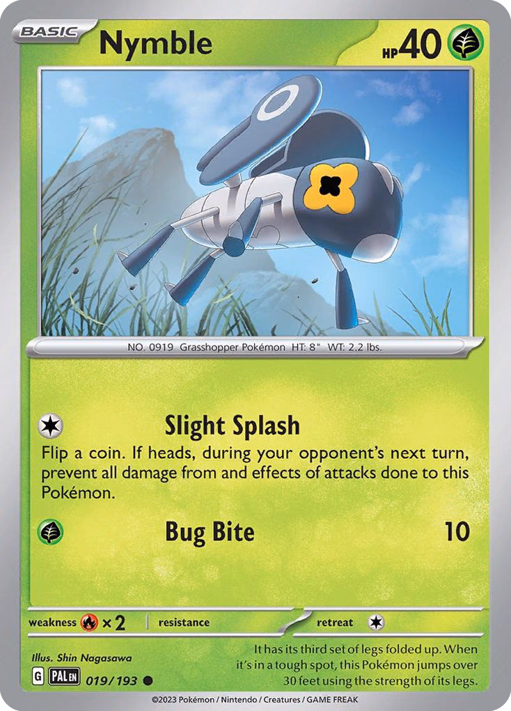 Nymble Pokemon card (019/193, Paldea Evolved)