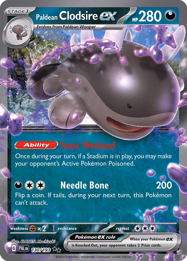 Paldean Clodsire ex Pokemon card (130/193, Paldea Evolved)