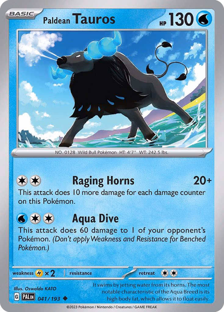 Paldean Tauros Pokemon card (041/193, Paldea Evolved)
