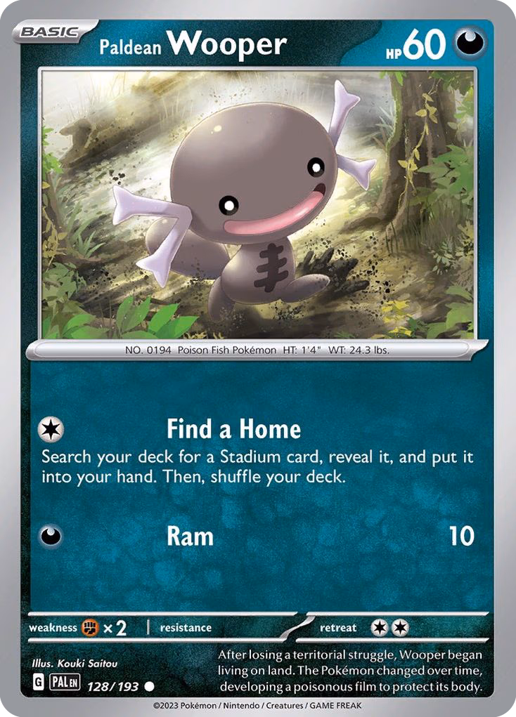 Paldean Wooper Pokemon card (128/193, Paldea Evolved)