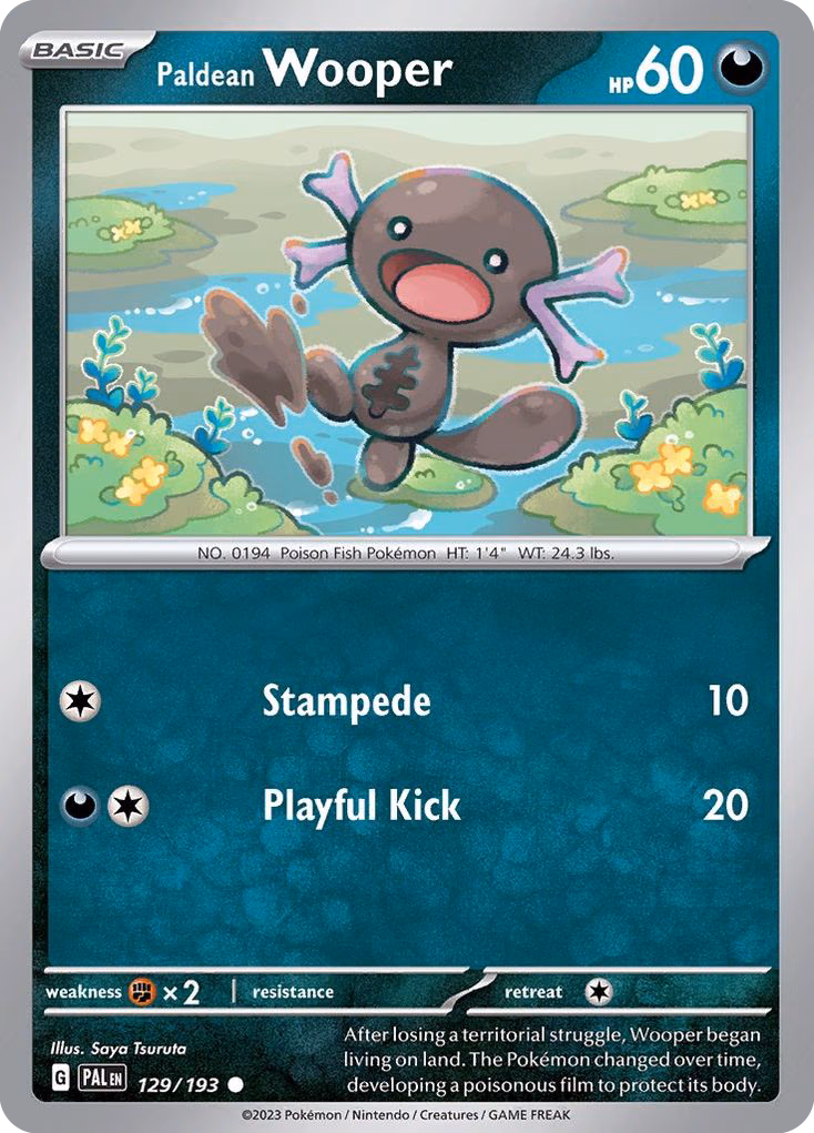 Paldean Wooper Pokemon card (129/193, Paldea Evolved)