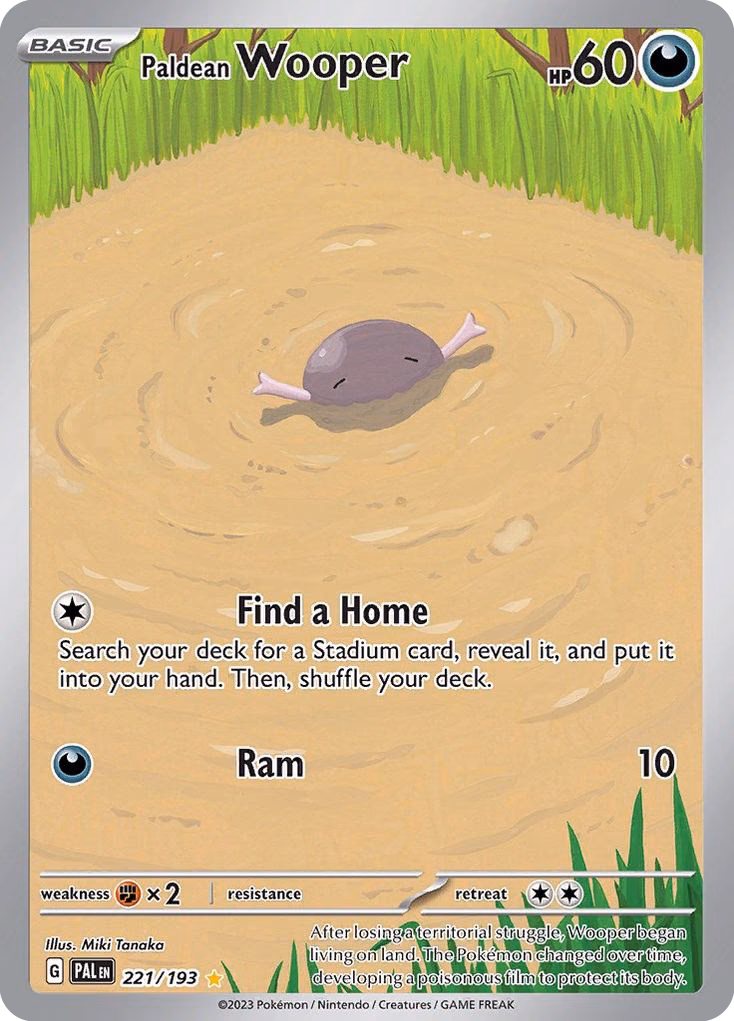 Paldean Wooper Pokemon card (221/193, Paldea Evolved)