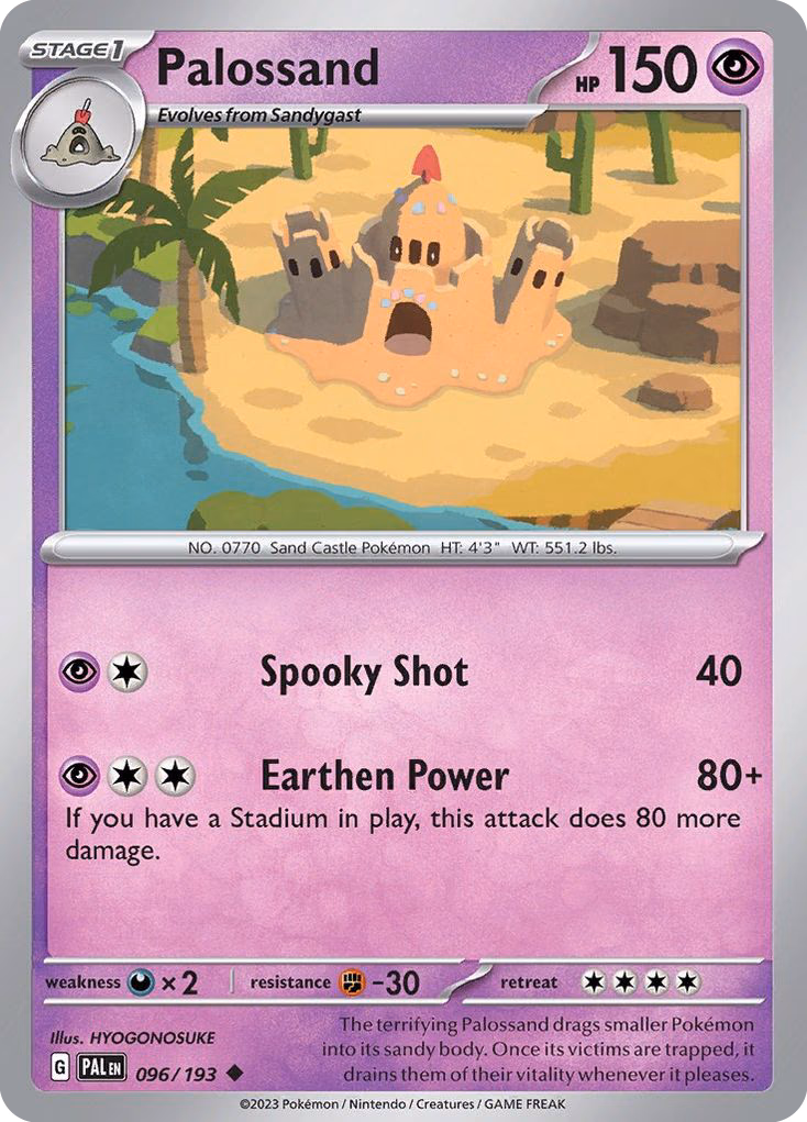 Palossand Pokemon card (096/193, Paldea Evolved)