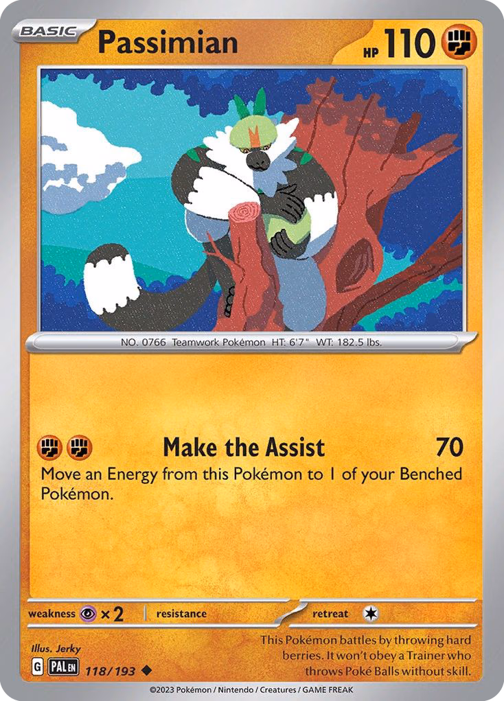 Passimian Pokemon card (118/193, Paldea Evolved)