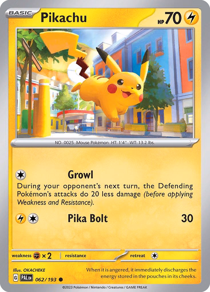 Pikachu Pokemon card (062/193, Paldea Evolved)