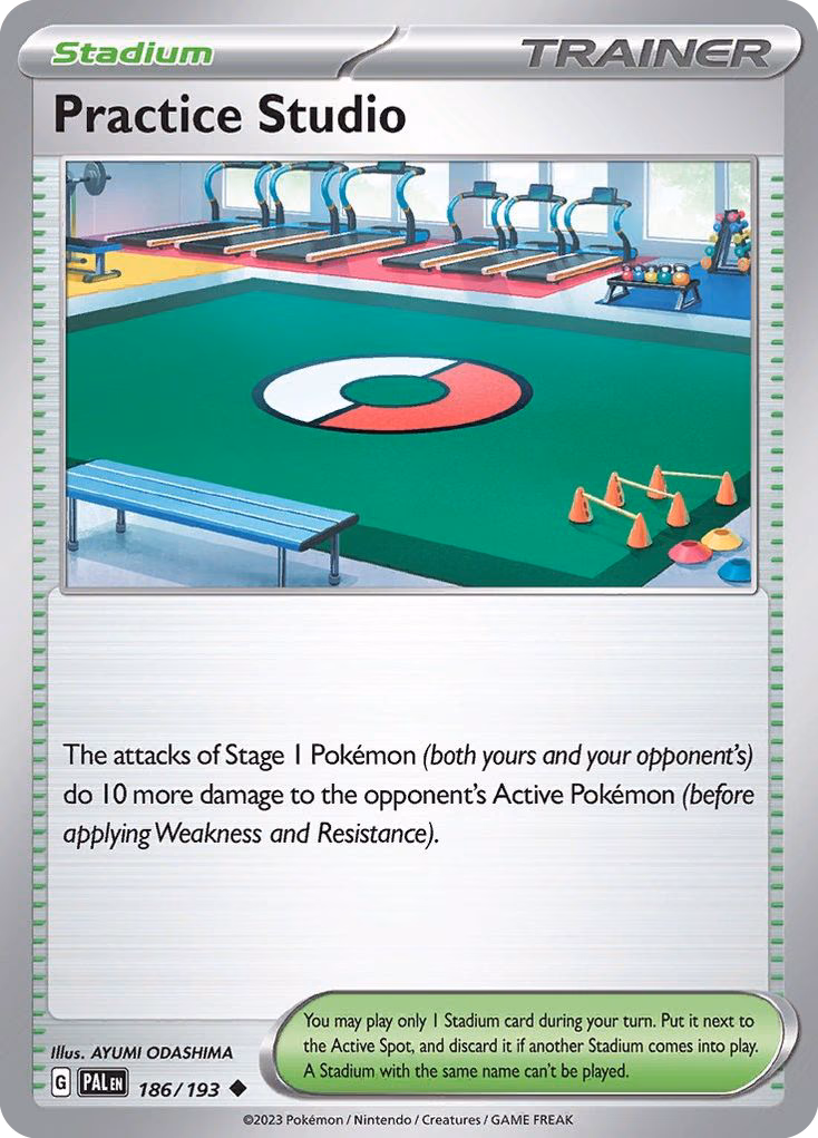 Practice Studio Pokemon card (186/193, Paldea Evolved)