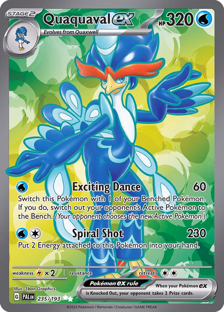 Quaquaval ex Pokemon card (235/193, Paldea Evolved)
