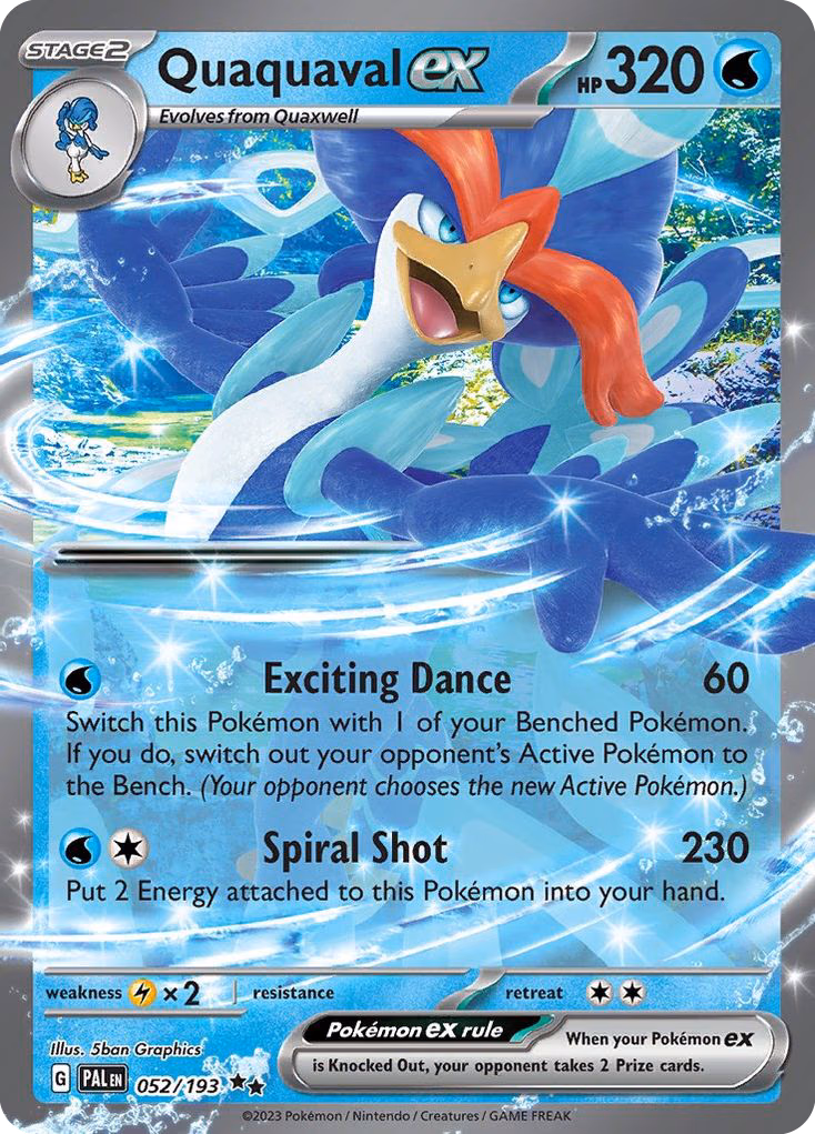 Quaquaval ex Pokemon card (052/193, Paldea Evolved)