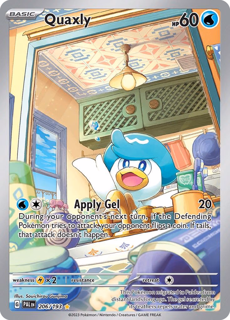 Quaxly Pokemon card (206/193, Paldea Evolved)