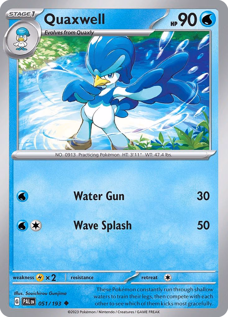 Quaxwell Pokemon card (051/193, Paldea Evolved)
