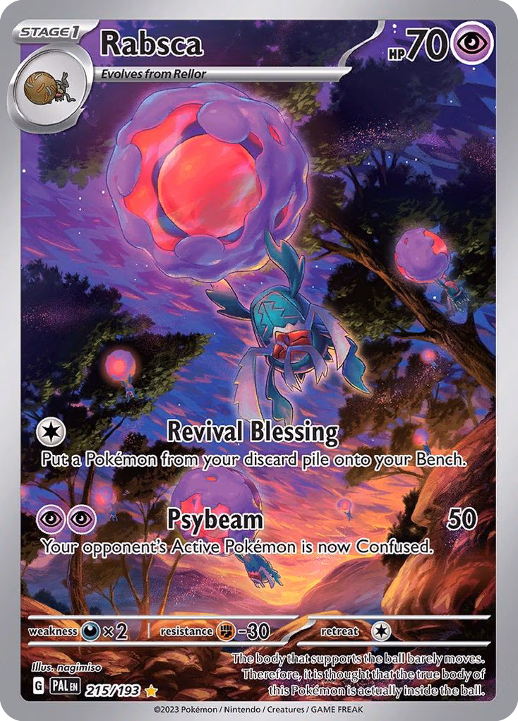 Rabsca Pokemon card (215/193, Paldea Evolved)