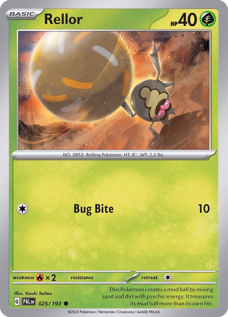 Rellor Pokemon card (025/193, Paldea Evolved)