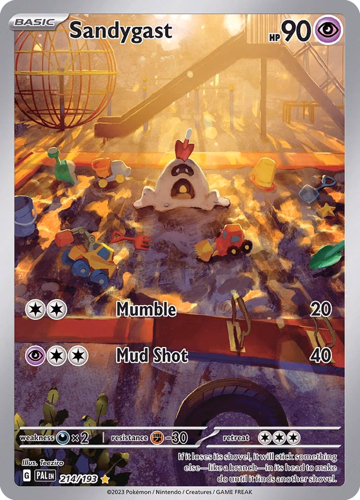 Sandygast Pokemon card (214/193, Paldea Evolved)
