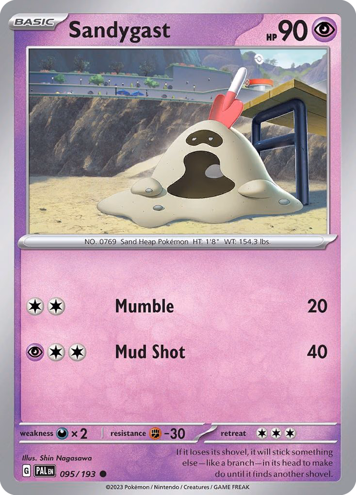 Sandygast Pokemon card (095/193, Paldea Evolved)