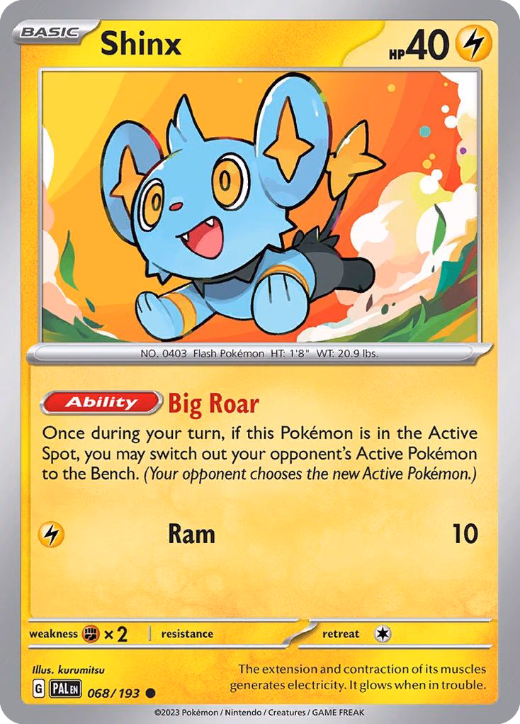 Shinx Pokemon card (068/193, Paldea Evolved)