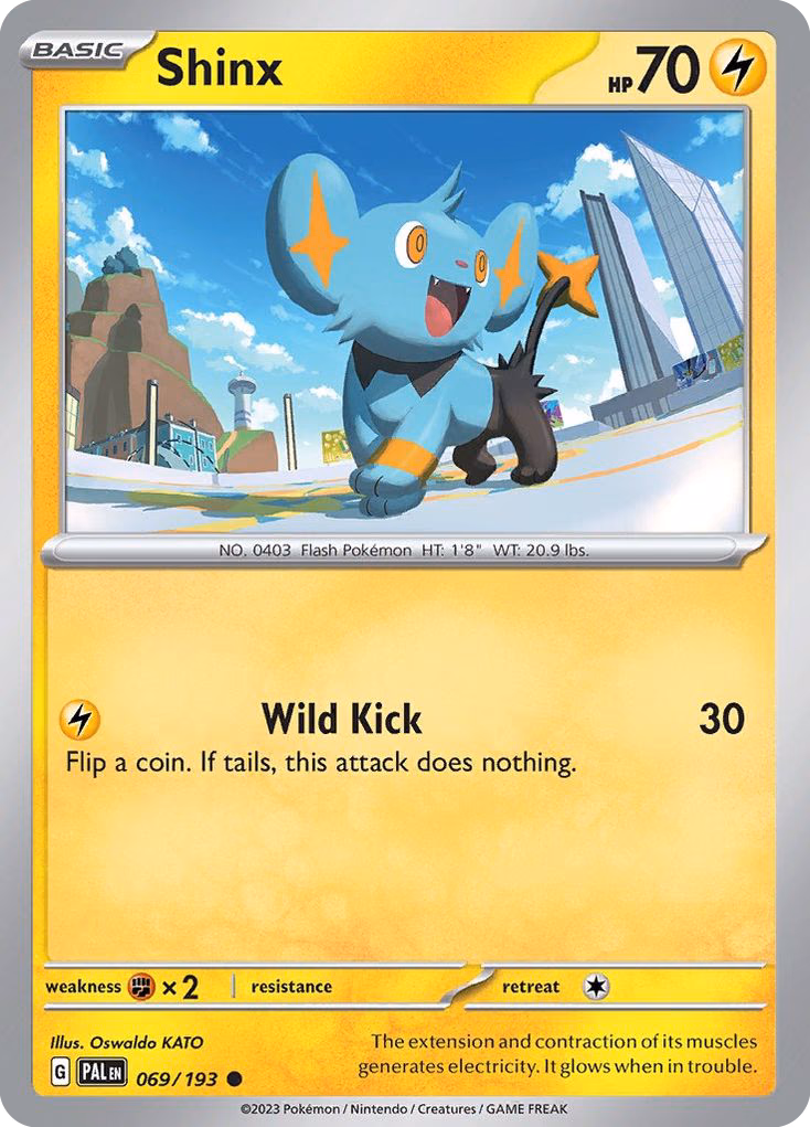 Shinx Pokemon card (069/193, Paldea Evolved)