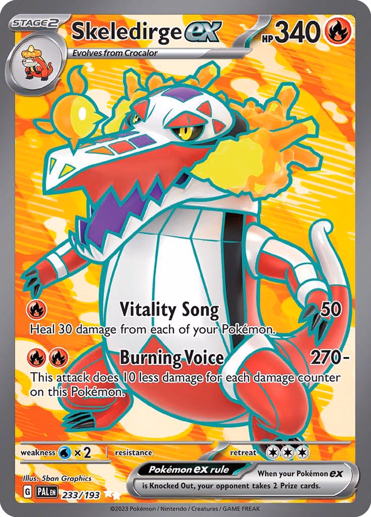 Skeledirge ex Pokemon card (233/193, Paldea Evolved)