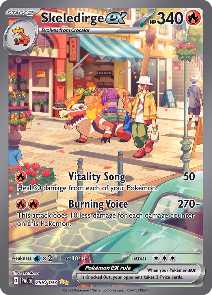 Skeledirge ex Pokemon card (258/193, Paldea Evolved)