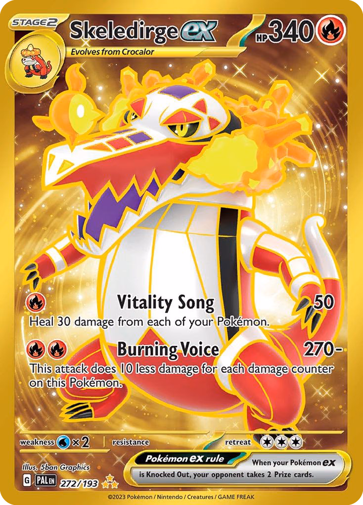 Skeledirge ex Pokemon card (272/193, Paldea Evolved)