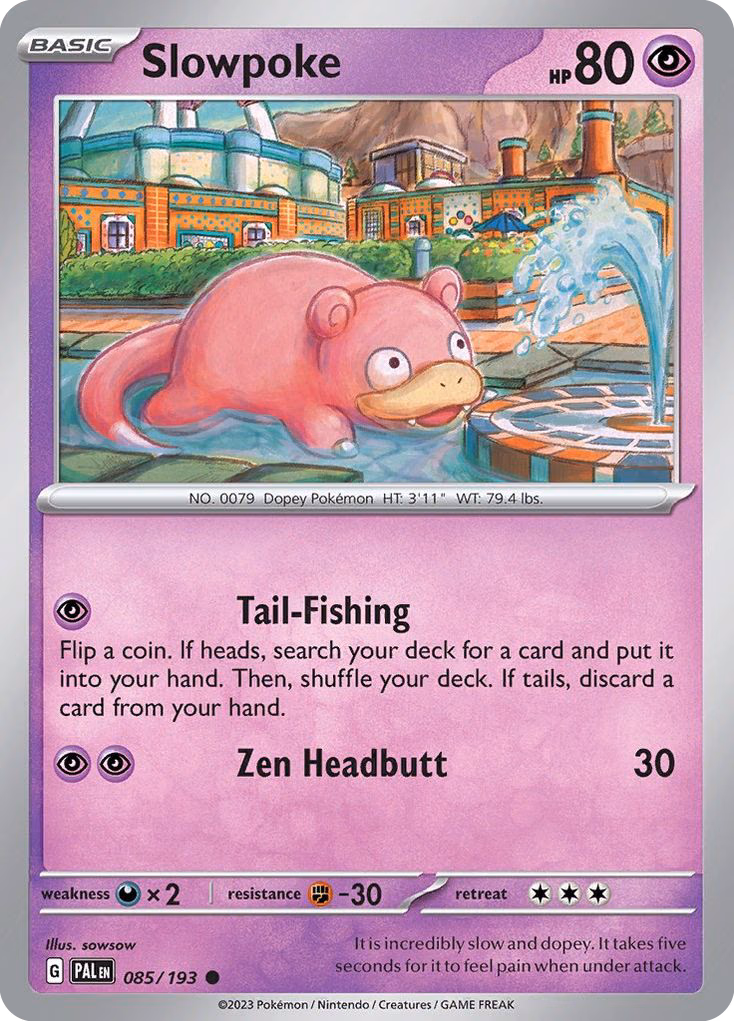 Slowpoke Pokemon card (085/193, Paldea Evolved)