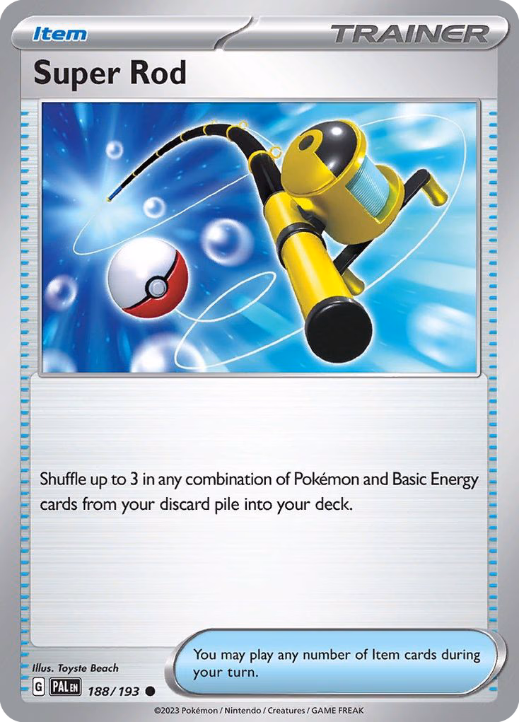 Super Rod Pokemon card (188/193, Paldea Evolved)