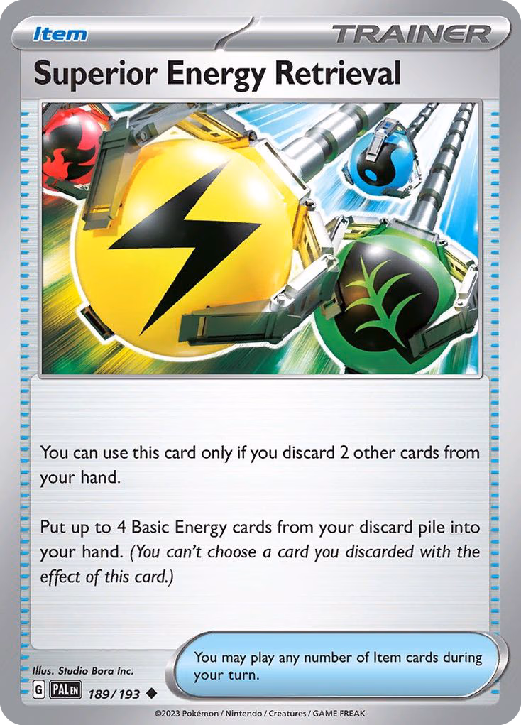 Superior Energy Retrieval Pokemon card (189/193, Paldea Evolved)