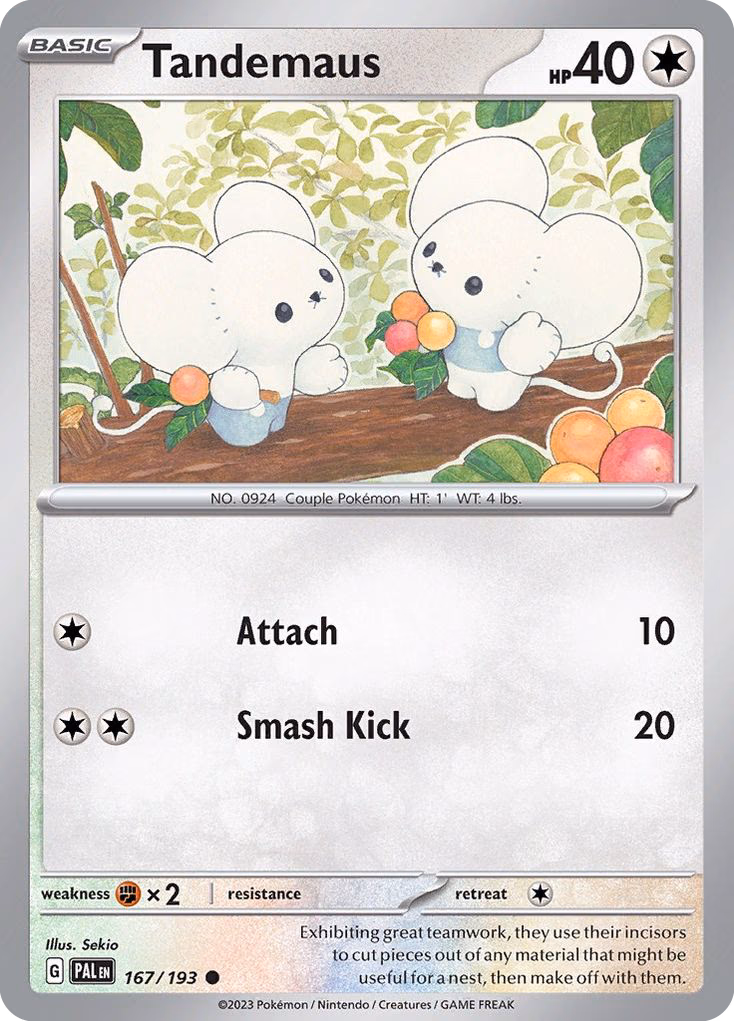 Tandemaus Pokemon card (167/193, Paldea Evolved)