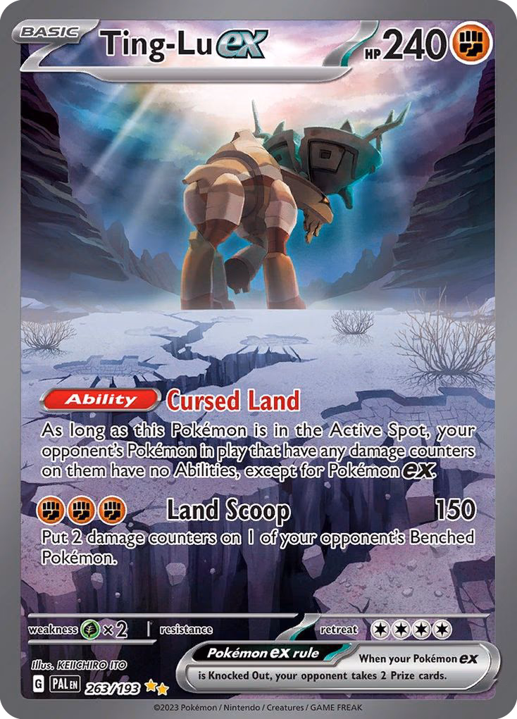 Ting-Lu ex Pokemon card (263/193, Paldea Evolved)