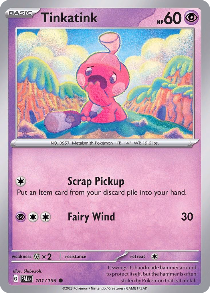 Tinkatink Pokemon card (101/193, Paldea Evolved)