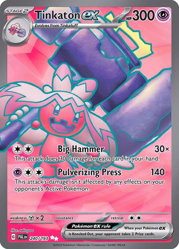 Tinkaton ex Pokemon card (240/193, Paldea Evolved)