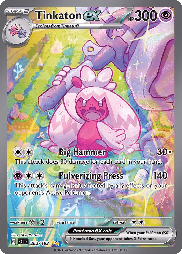 Tinkaton ex Pokemon card (262/193, Paldea Evolved)