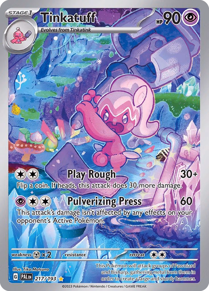 Tinkatuff Pokemon card (217/193, Paldea Evolved)