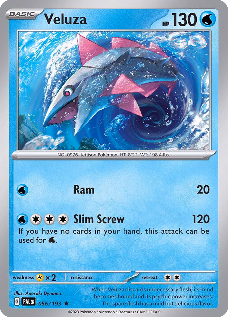 Veluza Pokemon card (056/193, Paldea Evolved)