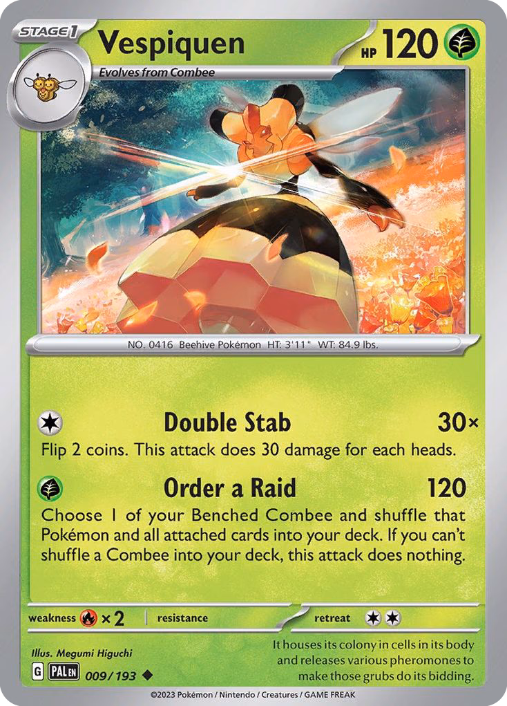 Vespiquen Pokemon card (009/193, Paldea Evolved)