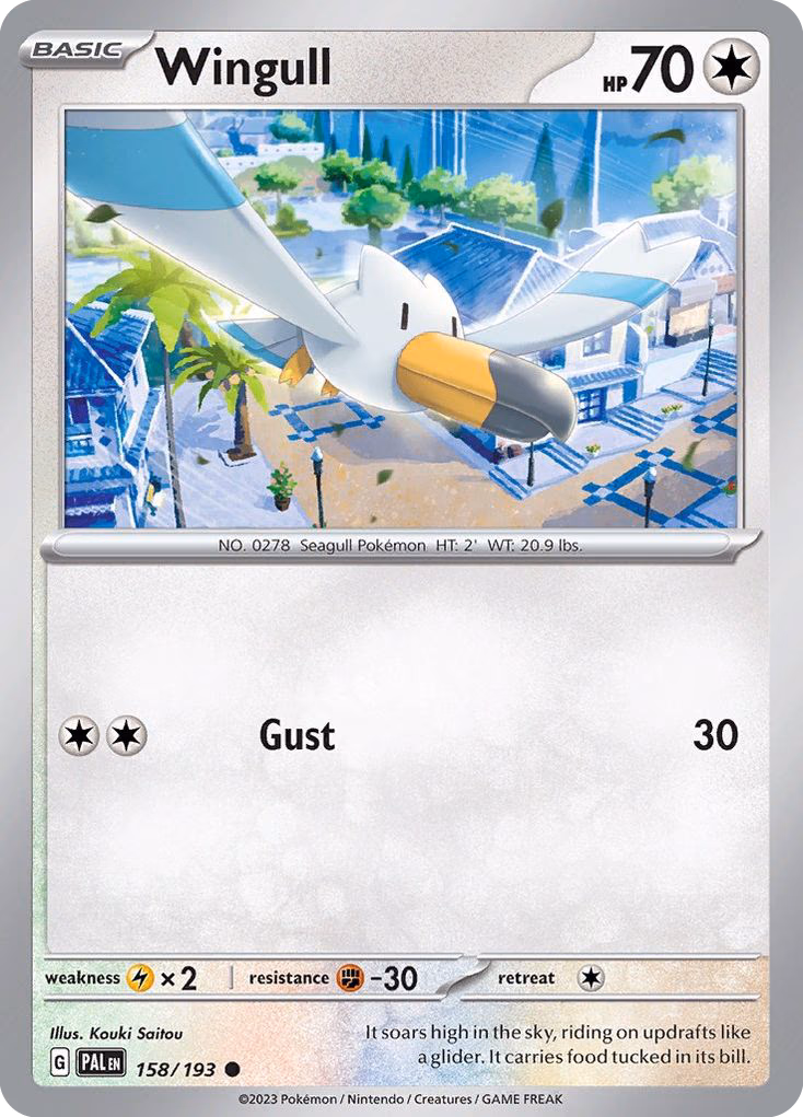 Wingull Pokemon card (158/193, Paldea Evolved)