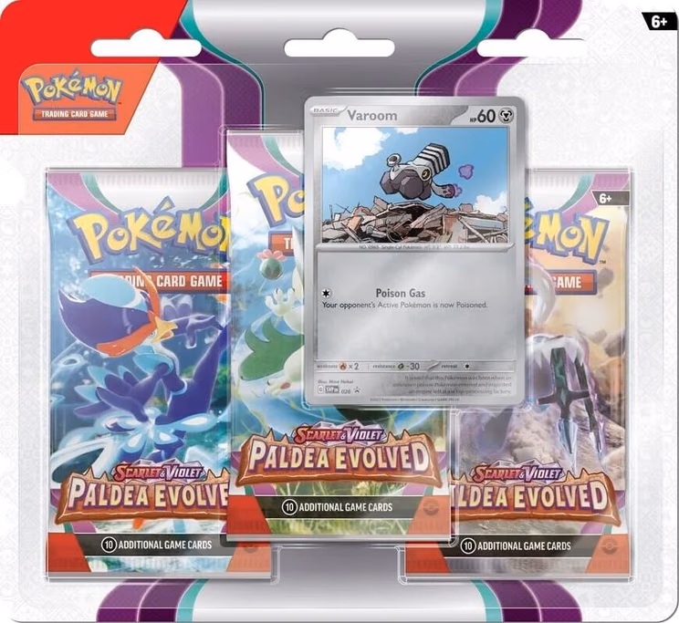 Pokemon Paldea Evolved 3 Pack Blister [Varoom]