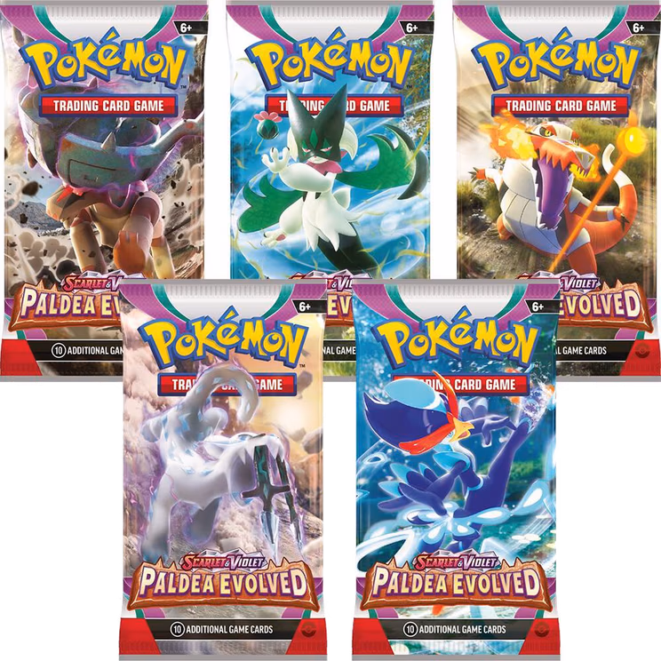 Pokemon Paldea Evolved Booster Pack Art Bundle [Set of 5]