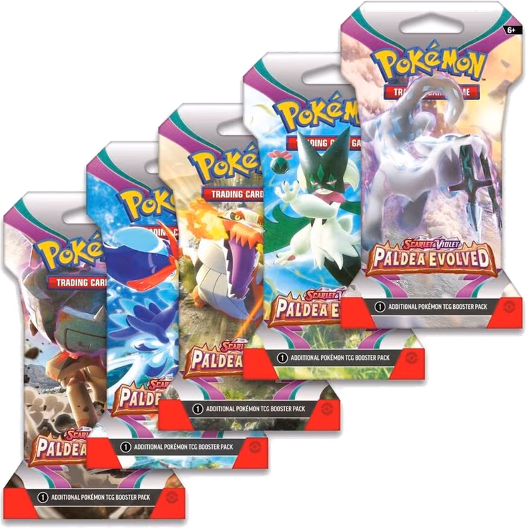 Pokemon Paldea Evolved Sleeved Booster Pack Art Bundle [Set of 5]