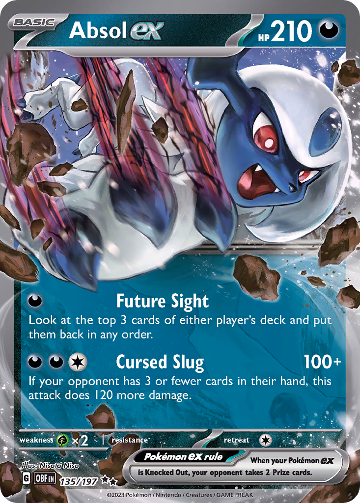 Absol ex Pokemon card (135/197, Obsidian Flames)